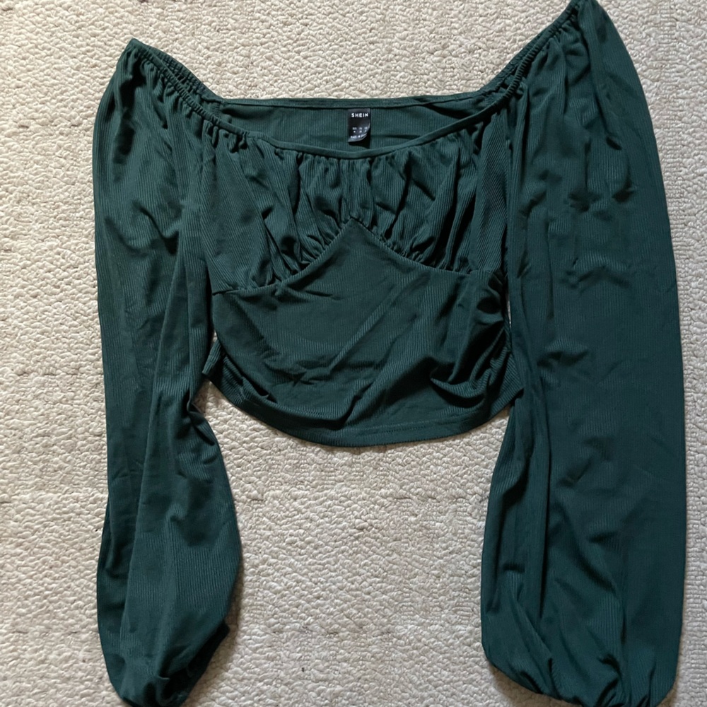 SHEIN Forest Green Ribbed Top